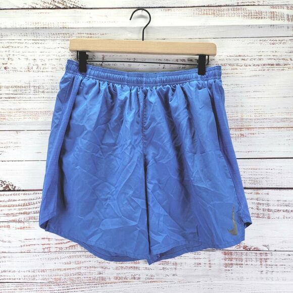 Nike Running Shorts Mens Large 6" Blue Challenger Lined Dri-Fit Gym AJ7687-402 - Picture 1 of 11